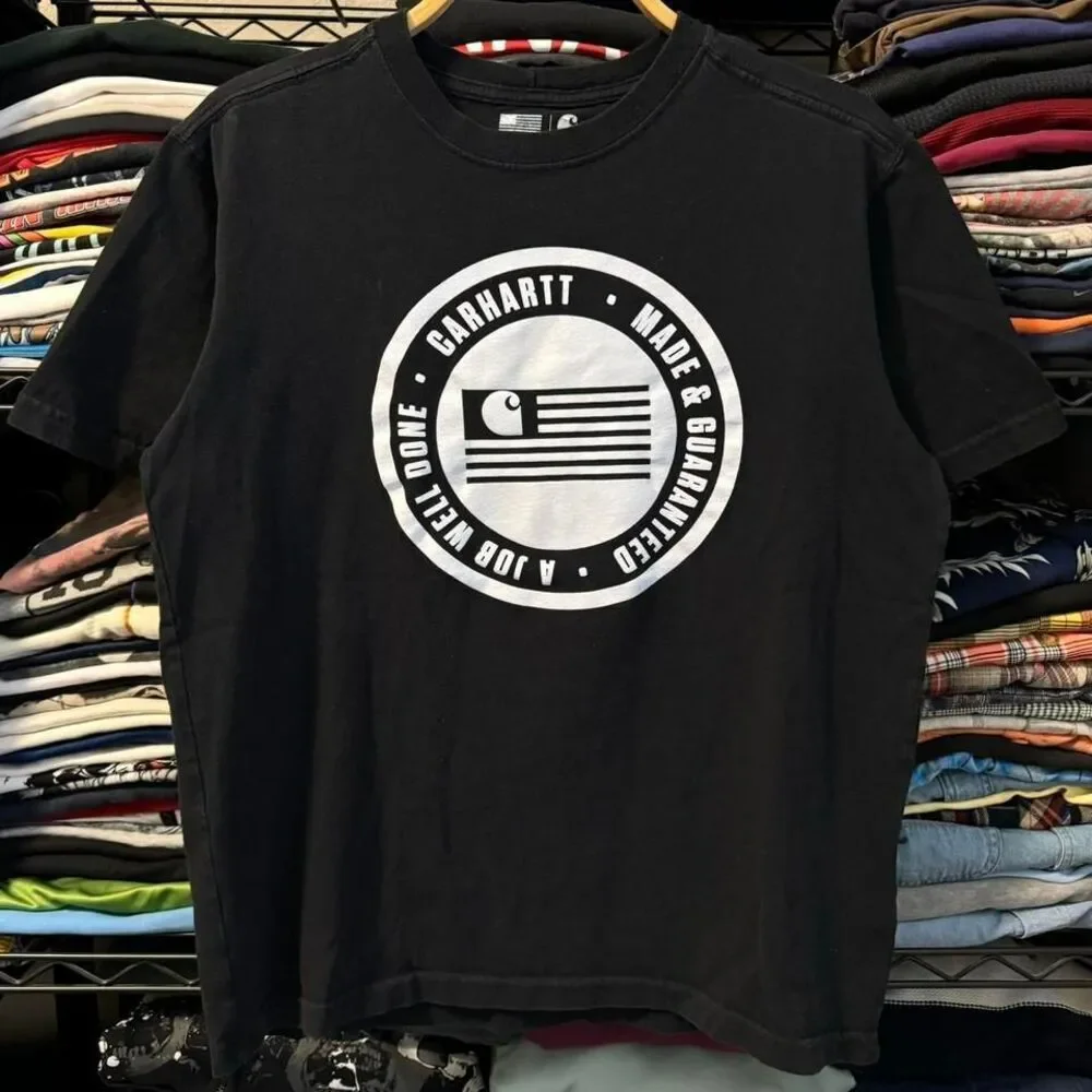 Y2K Carhartt Mens Size Medium Workwear Graphic Print‎ Tshirt